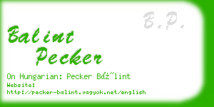 balint pecker business card